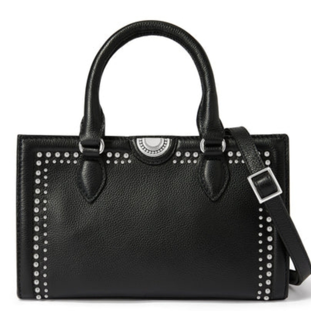 Brighton Jaxon Studded Leather Handbag With Dustbag & Brighton Charm Like New